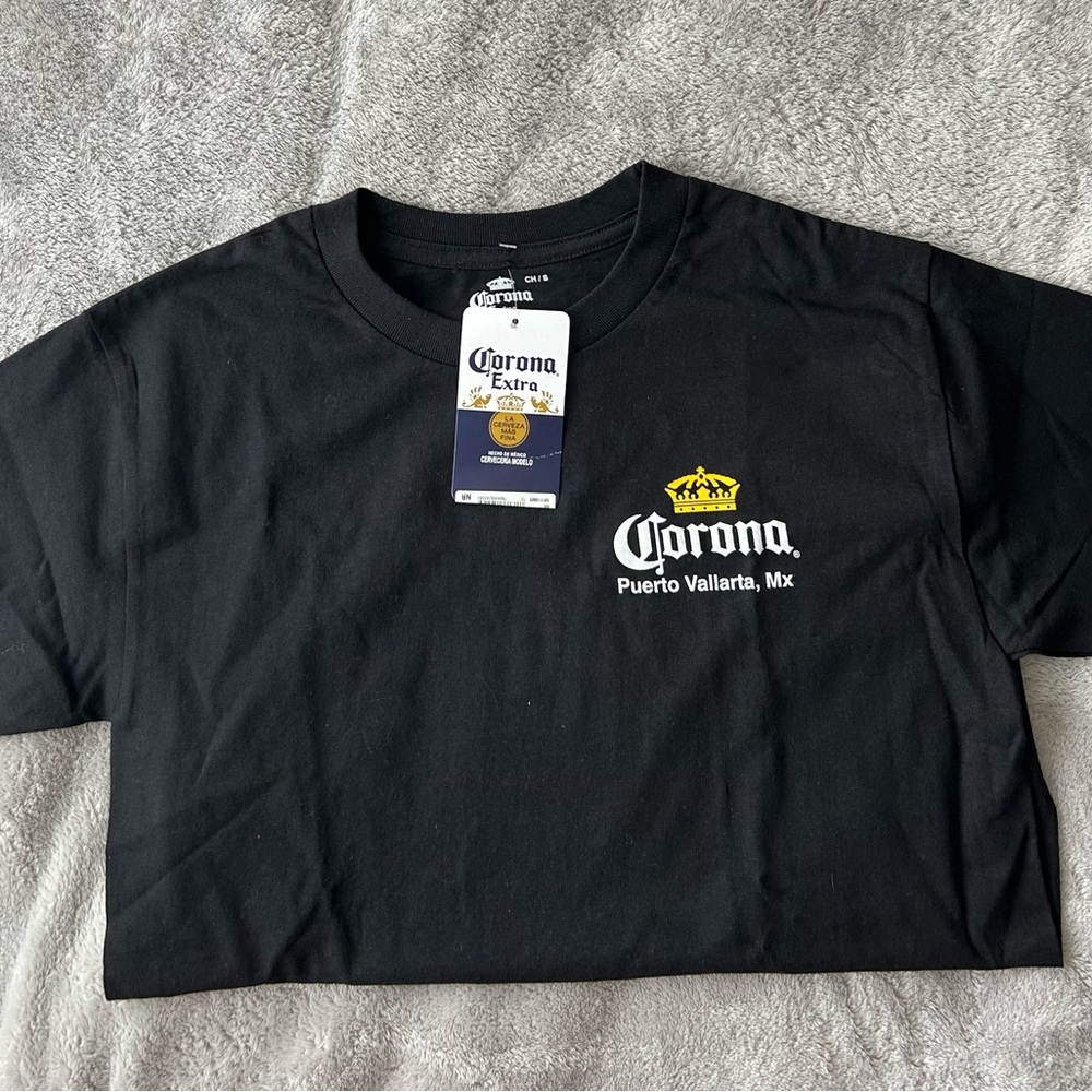 Corona Black T-Shirt with Bottle Design